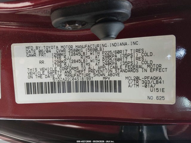 Toyota Sienna Xle Limited