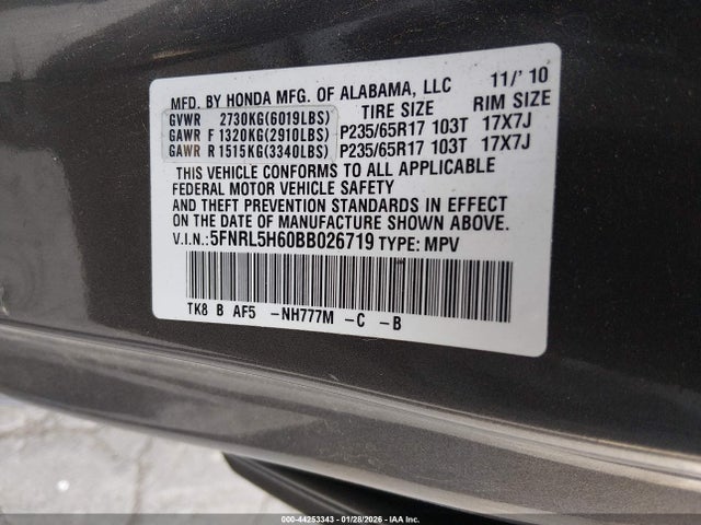 Honda Odyssey Ex-l