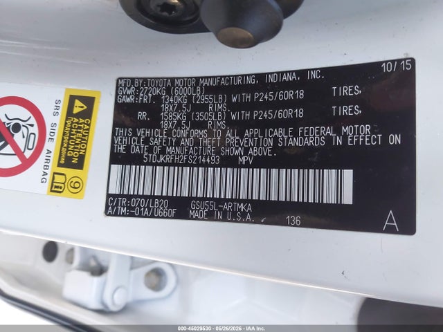 Toyota Highlander Xle V6