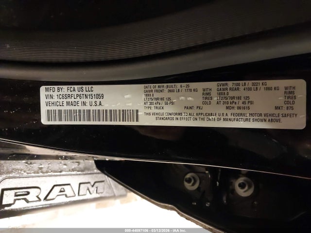 Ram 1500 Rebel  4x4 5'7 Box