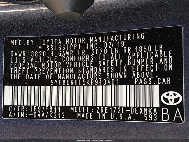 Toyota Corolla Le