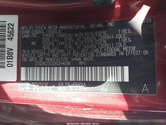 Toyota Sienna Le