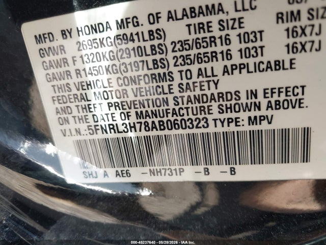 Honda Odyssey Ex-l