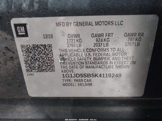 Chevrolet Sonic Lt Auto