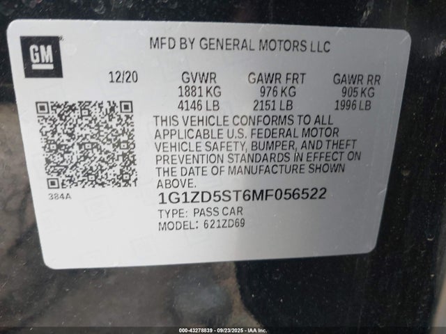 Chevrolet Malibu Fwd Lt