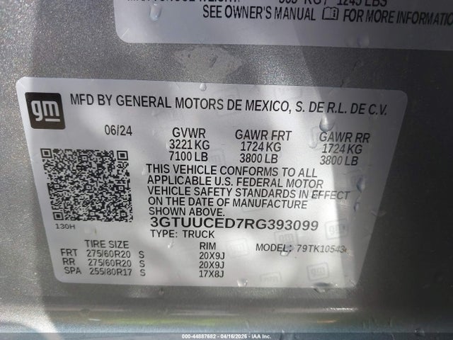 GMC Sierra 1500 4wd  Short Box Elevation With 3sb