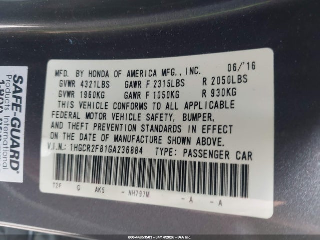 Honda Accord Ex-l