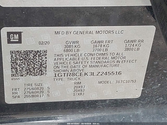 GMC Sierra 1500 2wd  Standard Box Elevation
