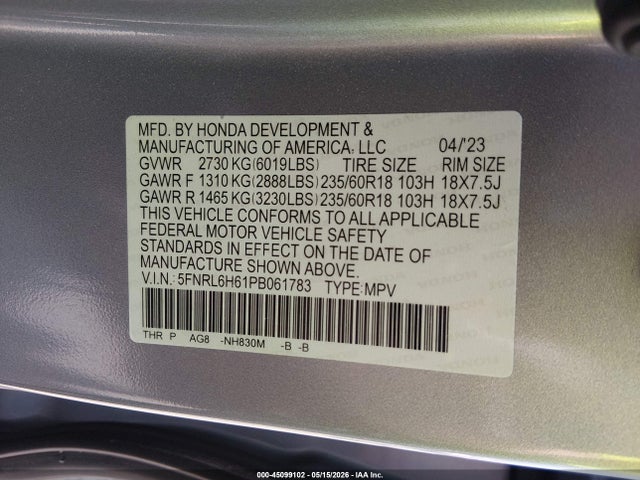 Honda Odyssey Ex-l