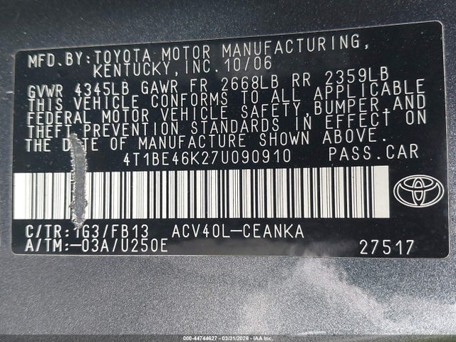 Toyota Camry Le
