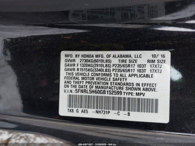 Honda Odyssey Ex-l