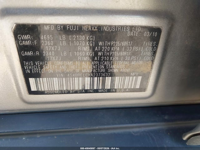 Subaru Outback 3.6r Limited