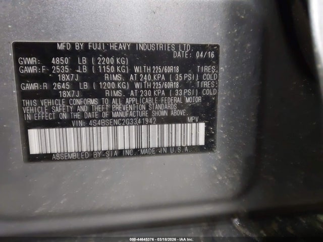 Subaru Outback 3.6r Limited