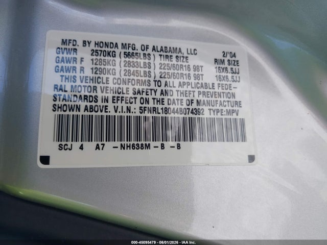 Honda Odyssey Ex-l