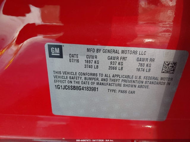 Chevrolet Sonic Lt Auto