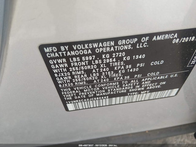 Volkswagen Atlas 3.6l V6 Sel Premium