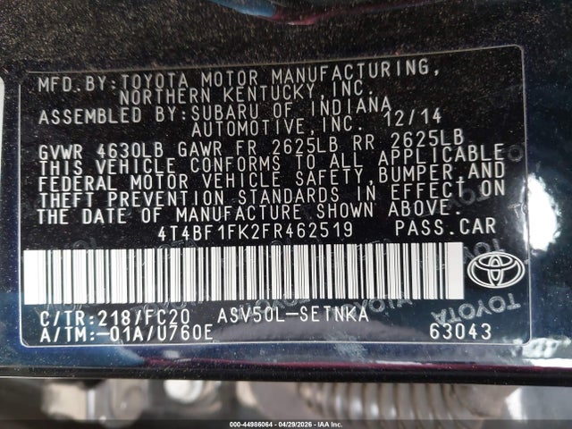 Toyota Camry Le