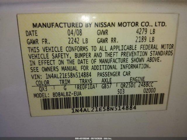 Nissan Altima 2.5 S