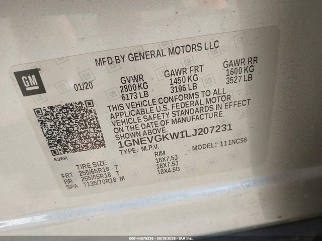 Chevrolet Traverse Awd Lt Cloth