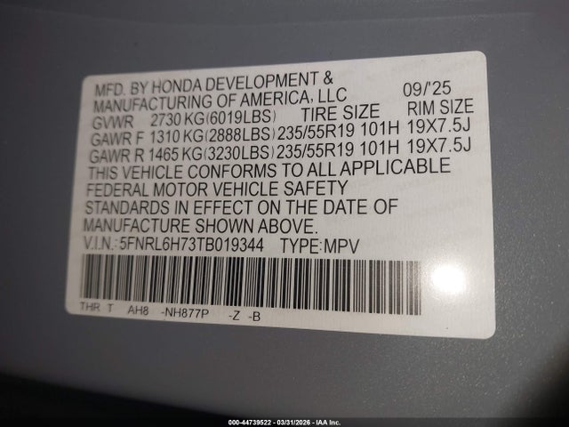 Honda Odyssey Sport-l