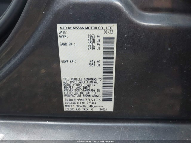 Nissan Altima Sv Fwd