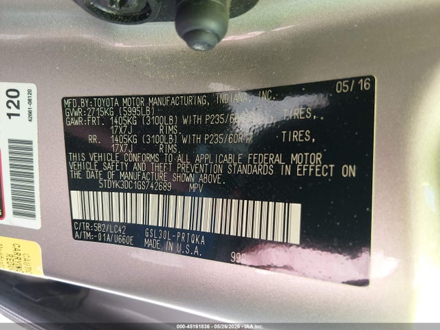 Toyota Sienna Xle 8 Passenger