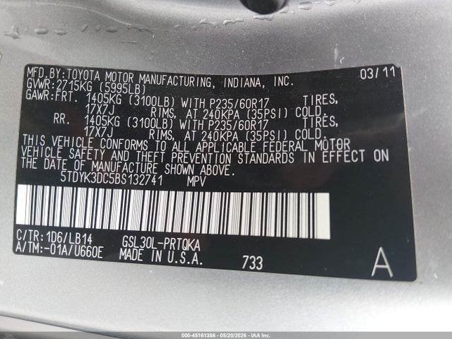 Toyota Sienna Xle V6