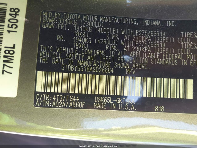 Toyota Sequoia Sr5 5.7l V8
