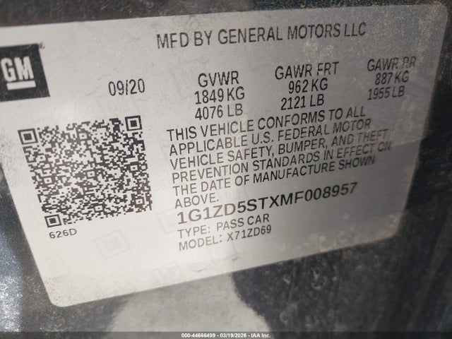 Chevrolet Malibu Fwd Lt