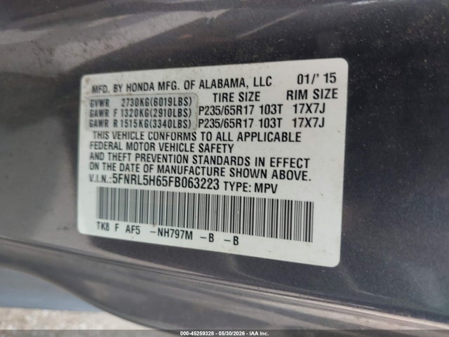 Honda Odyssey Ex-l