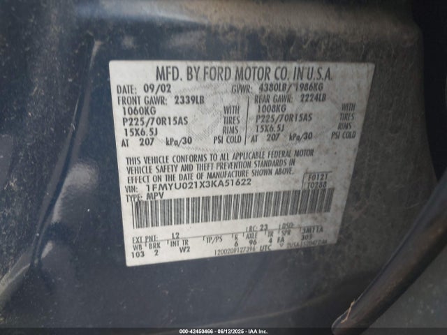 Ford Escape Xls