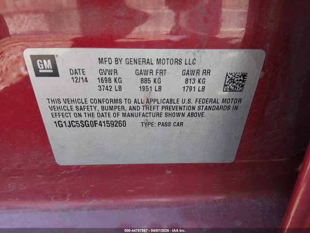 Chevrolet Sonic Lt Auto