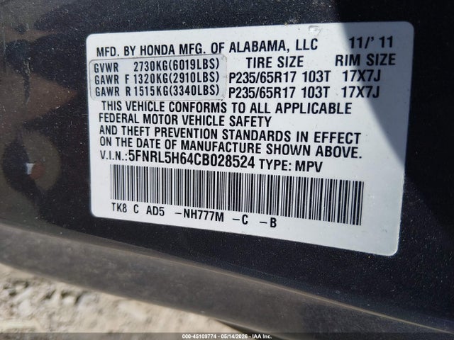 Honda Odyssey Ex-l