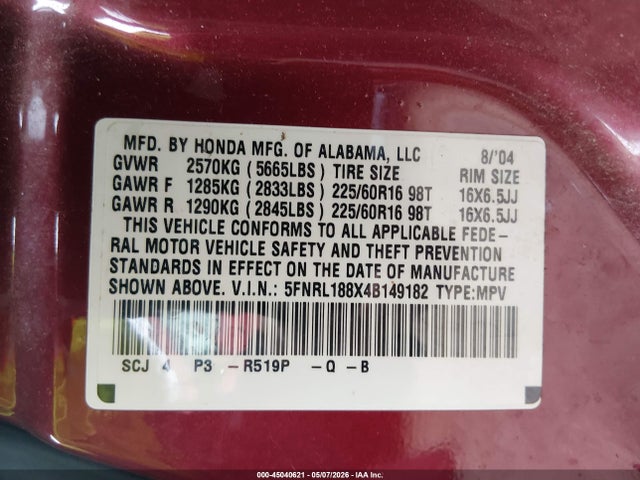 Honda Odyssey Ex