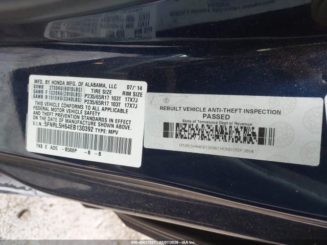 Honda Odyssey Ex-l