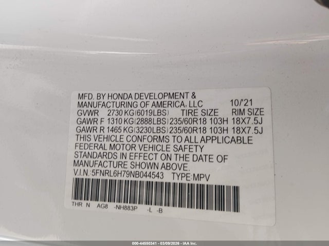 Honda Odyssey Ex-l