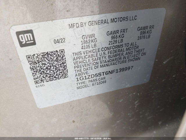 Chevrolet Malibu Fwd Lt