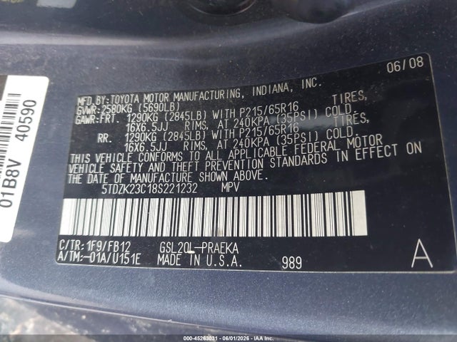 Toyota Sienna Ce