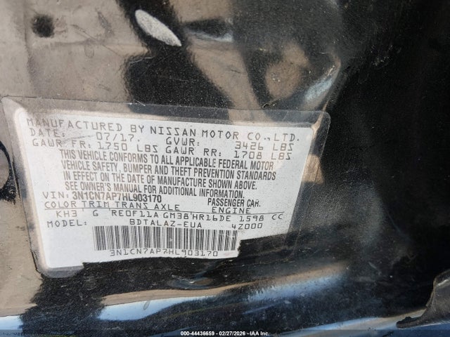 Nissan Versa 1.6 S+