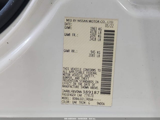 Nissan Altima S Fwd