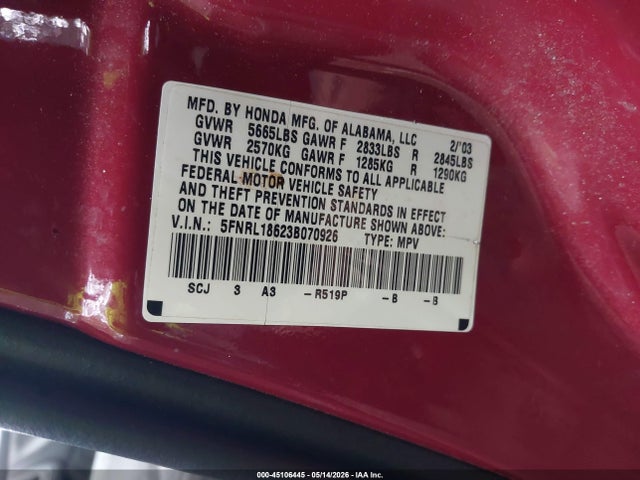 Honda Odyssey Ex