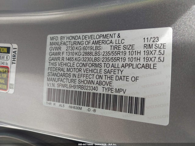 Honda Odyssey Elite