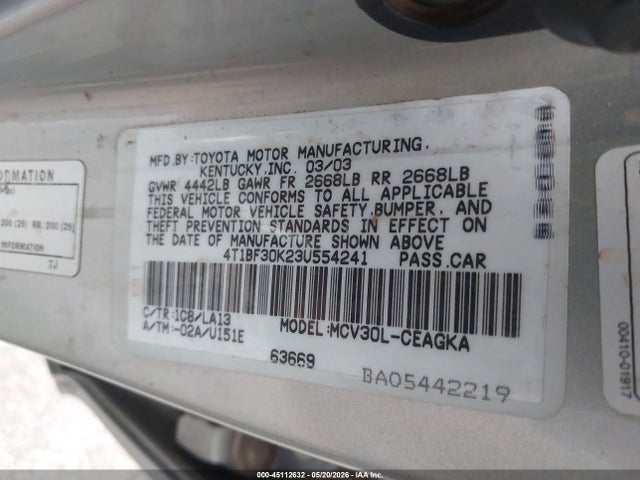 Toyota Camry Xle V6