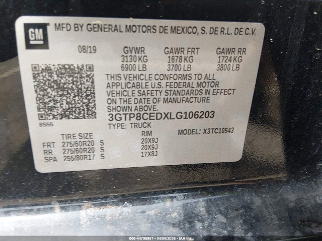 GMC Sierra 1500 2wd  Short Box Elevation