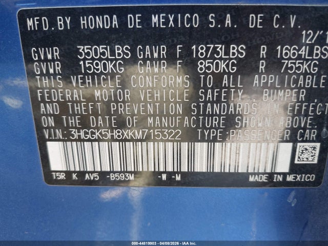 Honda Fit Ex