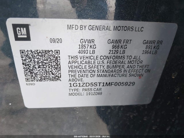 Chevrolet Malibu Fwd Lt