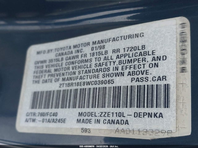 Toyota Corolla Le