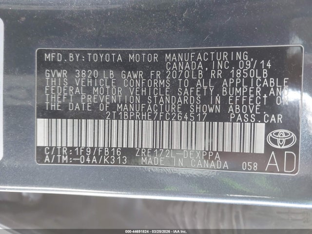 Toyota Corolla Le Eco Plus