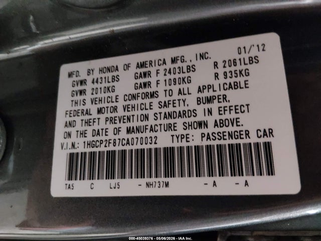 Honda Accord 2.4 Ex-l