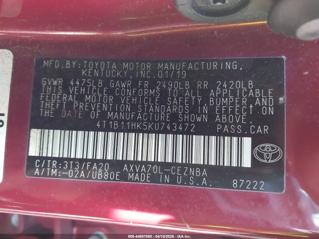 Toyota Camry Le